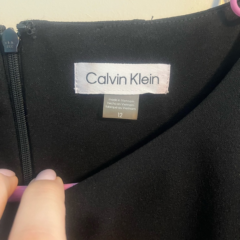 Calvin Klein Black Ruffled Cap Sleeve Mini Dress - Picture 2 of 2